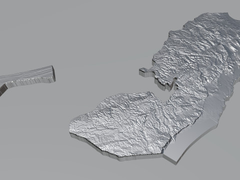 Palestine terrain map Modello 3D