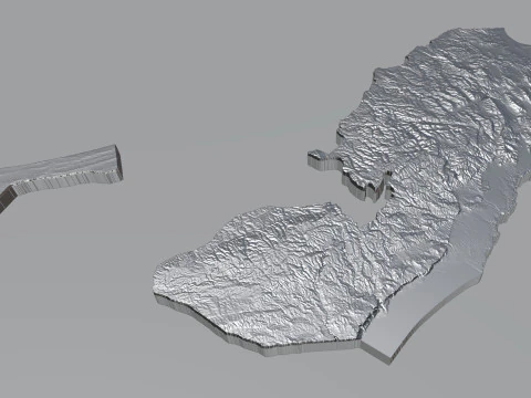 Palestine terrain map 3D Model