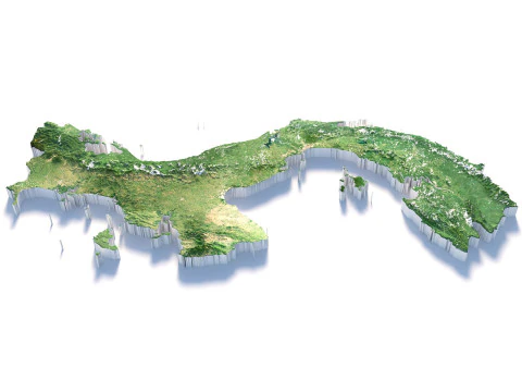 Panama terrain map 3D Model