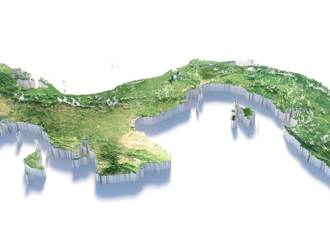 Mapa del terreno de Panam&aacute; Modelo 3D