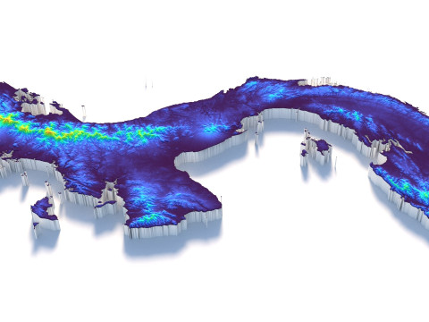 Panama terrain map 3D Model