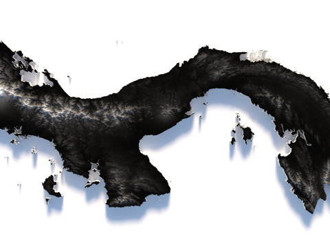 Panama terrain map 3D Model