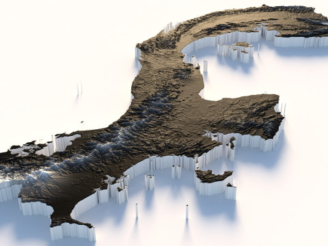 Panama terrain map 3D Model