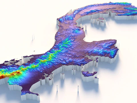 Mapa del terreno de Panam&aacute; Modelo 3D