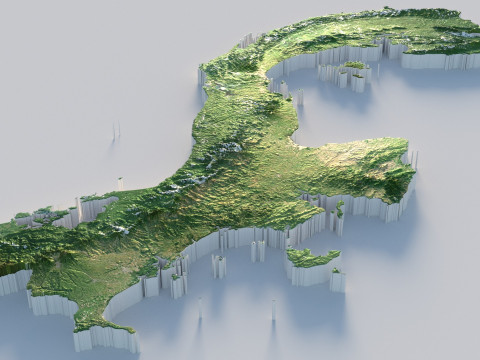 Panama terrain map 3D Model