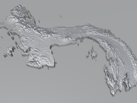 Panama terrain map 3D Model