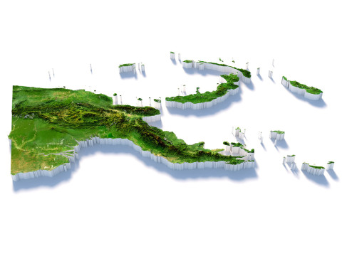 Papua New Guinea terrain map 3D 模型