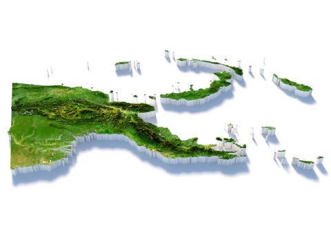 Papua New Guinea terrain map 3D Model