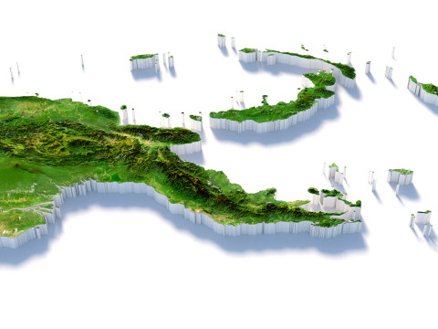 Papua New Guinea terrain map 3D Model