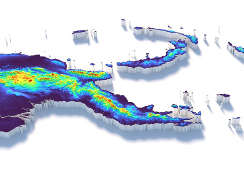 Papua New Guinea terrain map 3D Model