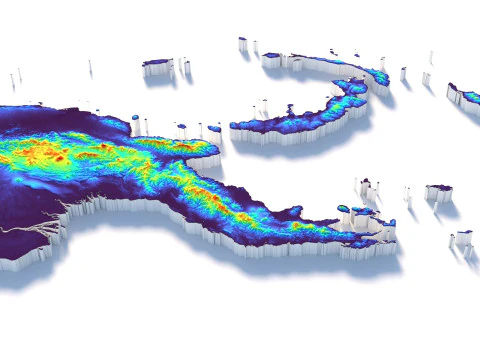 Papua New Guinea terrain map 3D Model