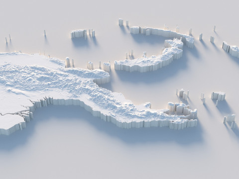 Papua New Guinea terrain map 3D Model
