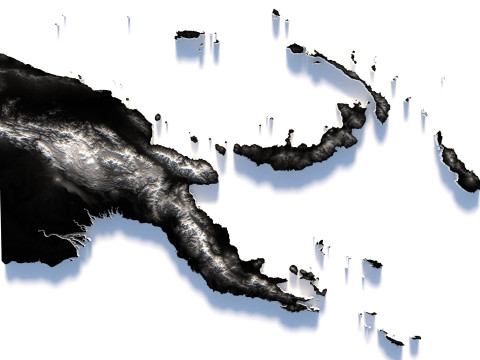 Papua New Guinea terrain map 3D Model