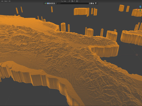 Papua New Guinea terrain map 3D Model