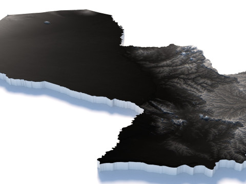 Paraguay terrain map Modèle 3D