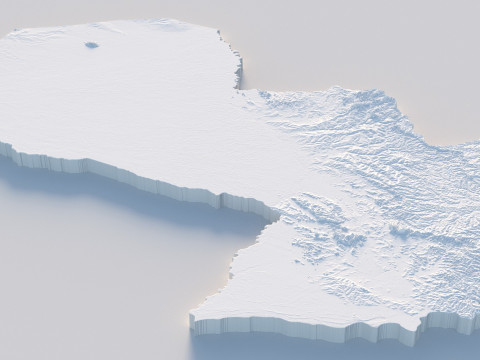 Paraguay terrain map Modèle 3D
