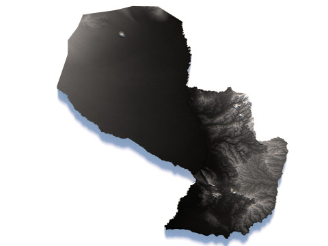 Paraguay terrain map Modèle 3D