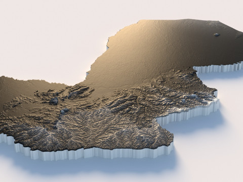 Paraguay terrain map Modèle 3D