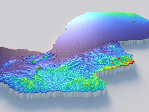 Paraguay terrain map Modèle 3D