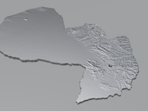 Paraguay terrain map Modèle 3D