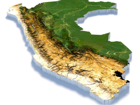 Peru terrain map 3D Model