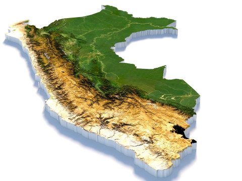 Peru terrain map Modello 3D