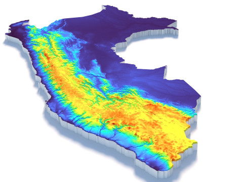 Peru terrain map Modello 3D