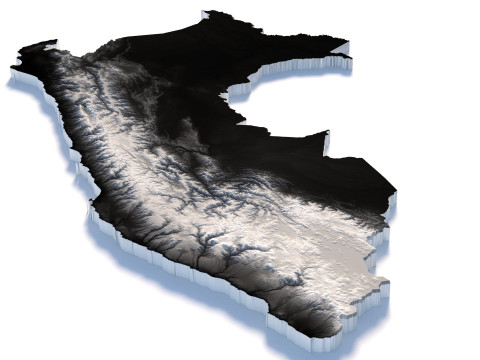 Peru terrain map Modello 3D