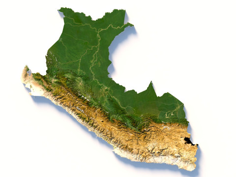 Peru terrain map Modello 3D