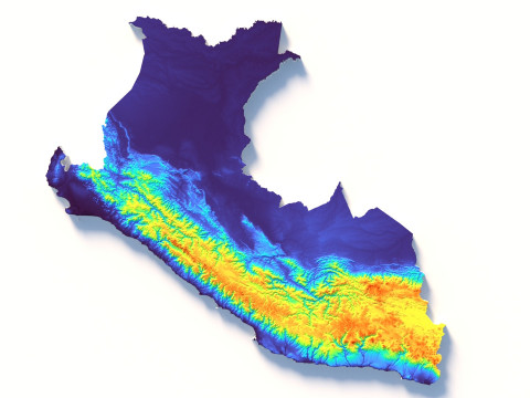 Peru terrain map Modello 3D