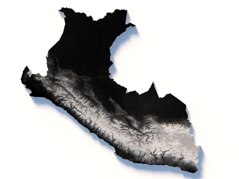 Peru terrain map Modello 3D