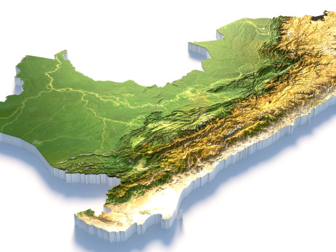 Peru terrain map Modello 3D