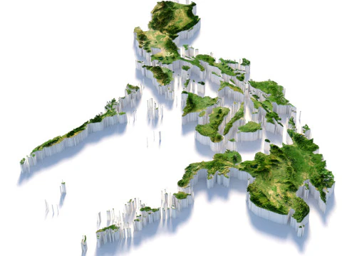 Philippines terrain map 3D Model