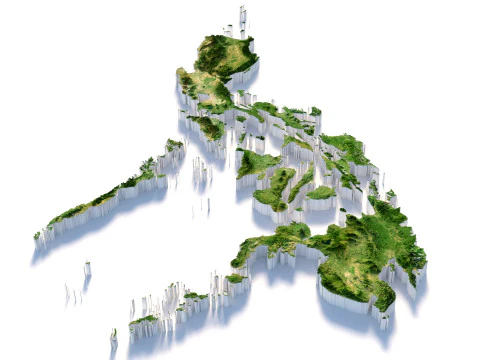 Philippines terrain map 3D Model