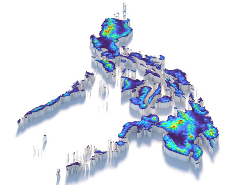 Philippines terrain map 3D Model