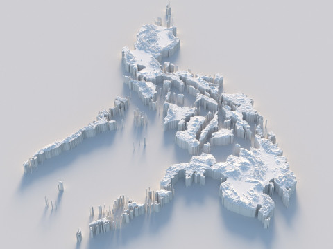 Philippines terrain map 3D Model