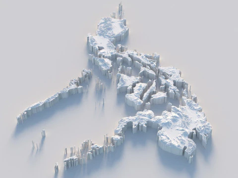 Philippines terrain map 3D Model