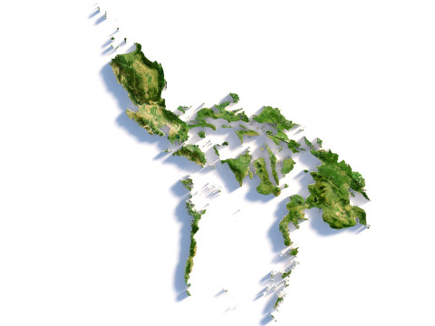 Philippines terrain map 3D Model