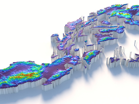 Philippines terrain map 3D Model