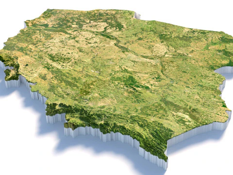 Poland terrain map 3D Model