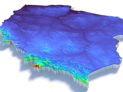 Poland terrain map 3D Model