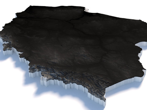 Poland terrain map 3D Model