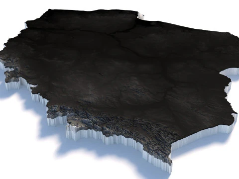 Poland terrain map 3D Model
