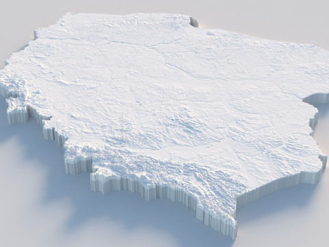 Poland terrain map 3D Model