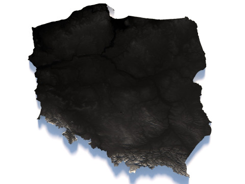 Poland terrain map 3D Model