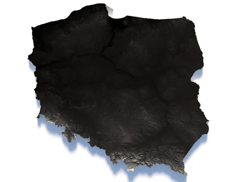 Poland terrain map 3D Model