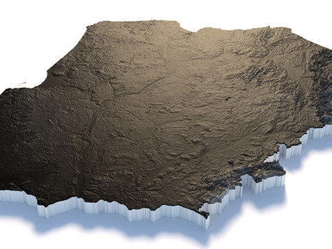 Poland terrain map 3D Model