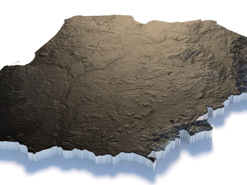 Poland terrain map 3D Model