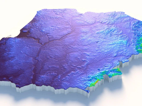 Poland terrain map 3D Model