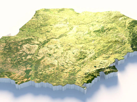 Poland terrain map 3D Model